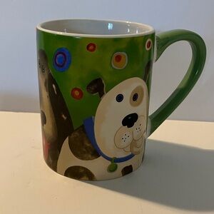 Green‎ Dog Illustration Mug